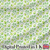 Soft Watercolor Green Apples with Leaves Seamless Pattern Digital Print Fabric by the Metre UK Sewing Quilting Textile