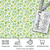 Soft Watercolor Green Apples with Leaves Seamless Pattern Digital Print Fabric by the Metre UK Sewing Quilting Textile
