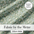 Elegant White Floral Branches on Soft Blue Seamless Pattern Digital Print Fabric by the Metre UK Sewing Quilting Textile