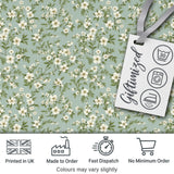Elegant White Floral Branches on Soft Blue Seamless Pattern Digital Print Fabric by the Metre UK Sewing Quilting Textile