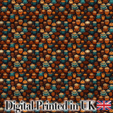 Colorful Coffee Cups and Mugs Pattern on Dark Background Seamless Pattern Digital Print Fabric by the Metre UK Sewing Quilting Textile