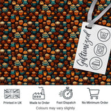 Colorful Coffee Cups and Mugs Pattern on Dark Background Seamless Pattern Digital Print Fabric by the Metre UK Sewing Quilting Textile