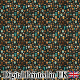 Coffee Shop Drinks Desserts and Cups Detailed Seamless Pattern Digital Print Fabric by the Metre UK Sewing Quilting Textile