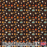 Cute Coffee Cups with Leaves and Steam Cozy Seamless Pattern Digital Print Fabric by the Metre UK Sewing Quilting Textile