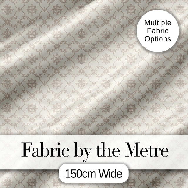 Soft Beige Geometric Floral Lattice Seamless Pattern Digital Print Fabric by the Metre UK Sewing Quilting Textile
