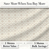 Soft Beige Geometric Floral Lattice Seamless Pattern Digital Print Fabric by the Metre UK Sewing Quilting Textile