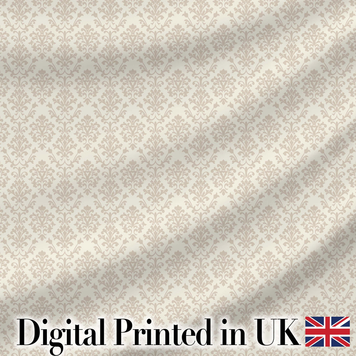 Classic Ornamental Floral Damask Neutral Seamless Pattern Digital Print Fabric by the Metre UK Sewing Quilting Textile
