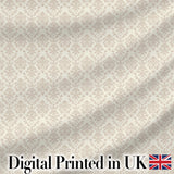 Classic Ornamental Floral Damask Neutral Seamless Pattern Digital Print Fabric by the Metre UK Sewing Quilting Textile