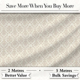 Classic Ornamental Floral Damask Neutral Seamless Pattern Digital Print Fabric by the Metre UK Sewing Quilting Textile