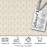 Classic Ornamental Floral Damask Neutral Seamless Pattern Digital Print Fabric by the Metre UK Sewing Quilting Textile