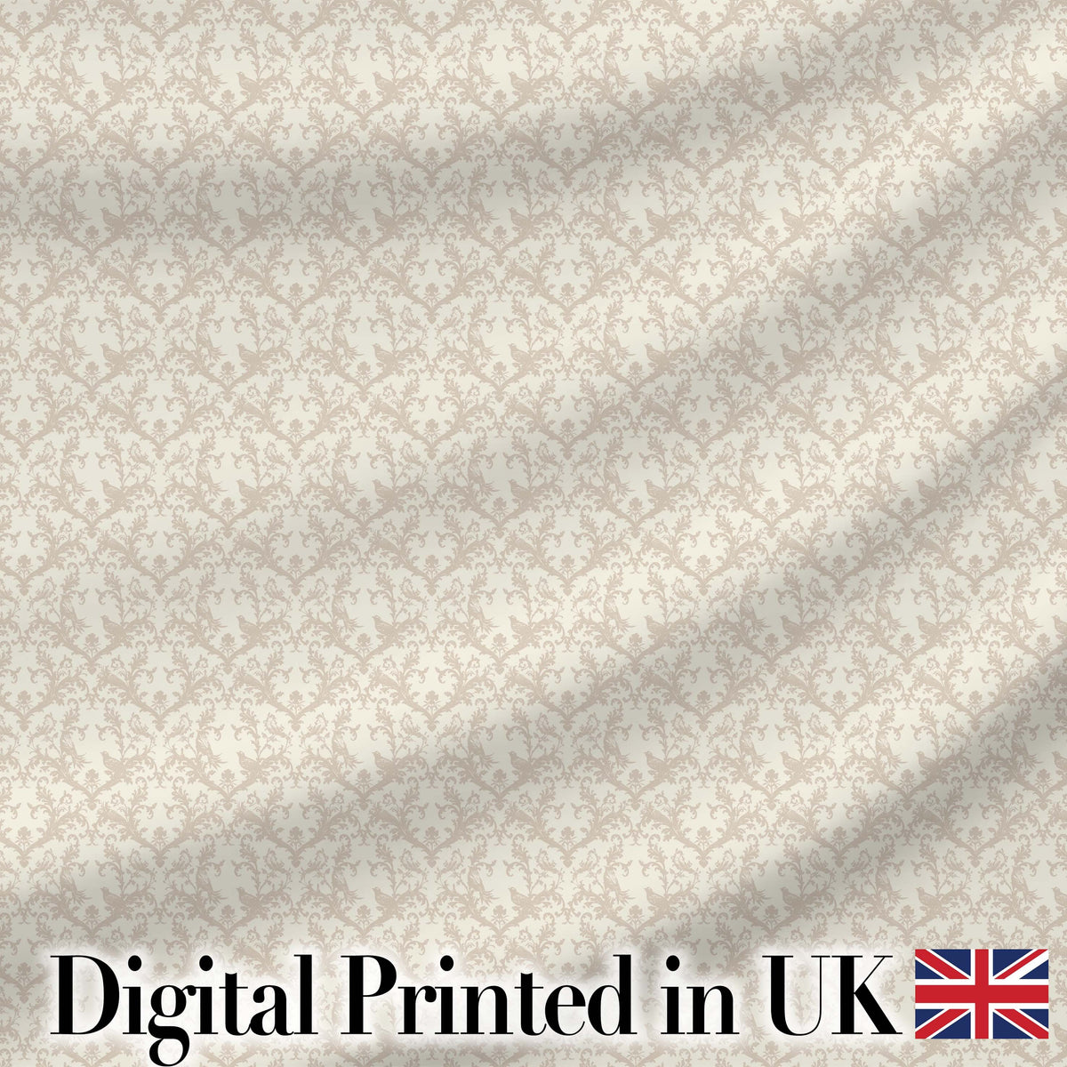 Delicate Vintage Floral Vine Beige Seamless Pattern Digital Print Fabric by the Metre UK Sewing Quilting Textile