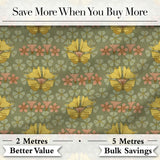 Art Nouveau Butterflies and Floral Garden Seamless Pattern Digital Print Fabric by the Metre UK Sewing Quilting Textile