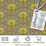 Art Nouveau Butterflies and Floral Garden Seamless Pattern Digital Print Fabric by the Metre UK Sewing Quilting Textile