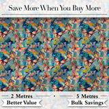 Colorful Painted Butterflies Abstract Artistic Seamless Pattern Digital Print Fabric by the Metre UK Sewing Quilting Textile