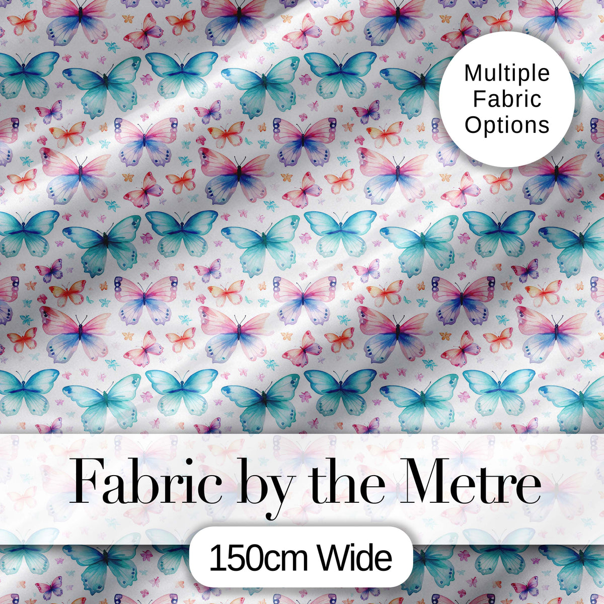Pastel Butterfly Soft Color Dreamy Seamless Pattern Digital Print Fabric by the Metre UK Sewing Quilting Textile
