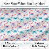 Pastel Butterfly Soft Color Dreamy Seamless Pattern Digital Print Fabric by the Metre UK Sewing Quilting Textile