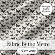 Black and White Butterfly Vintage Style Seamless Pattern Digital Print Fabric by the Metre UK Sewing Quilting Textile