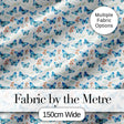 Blue Butterfly Watercolor Floral Delicate Seamless Pattern Digital Print Fabric by the Metre UK Sewing Quilting Textile