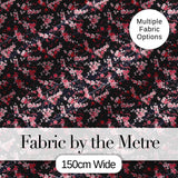 Japanese Sakura Blossom Branches Dark Elegant Seamless Pattern Digital Print Fabric by the Metre UK Sewing Quilting Textile