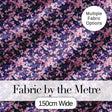 Pink Cherry Blossom Branches Purple Background Seamless Pattern Digital Print Fabric by the Metre UK Sewing Quilting Textile