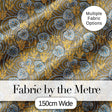 Ornate Vintage Floral Swirl Pattern with Yellow Blue Details Seamless Pattern Digital Print Fabric by the Metre UK Sewing Quilting Textile