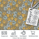 Ornate Vintage Floral Swirl Pattern with Yellow Blue Details Seamless Pattern Digital Print Fabric by the Metre UK Sewing Quilting Textile