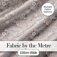 Elegant Neutral Floral Blossom Pattern Soft Beige Background Seamless Pattern Digital Print Fabric by the Metre UK Sewing Quilting Textile