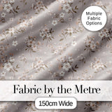 Elegant Neutral Floral Blossom Pattern Soft Beige Background Seamless Pattern Digital Print Fabric by the Metre UK Sewing Quilting Textile