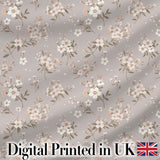 Elegant Neutral Floral Blossom Pattern Soft Beige Background Seamless Pattern Digital Print Fabric by the Metre UK Sewing Quilting Textile