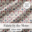 Vintage Meadow Floral with Pink Blooms and Blue Leaves Seamless Pattern Digital Print Fabric by the Metre UK Sewing Quilting Textile