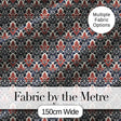 Classic Red and Navy Floral Damask Ornamental Seamless Pattern Digital Print Fabric by the Metre UK Sewing Quilting Textile