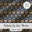 Luxurious Gold Floral Damask on Deep Navy Background Seamless Pattern Digital Print Fabric by the Metre UK Sewing Quilting Textile