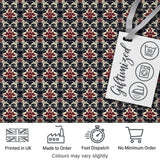 Classic Vintage Red and Navy Damask Ornamental Seamless Pattern Digital Print Fabric by the Metre UK Sewing Quilting Textile