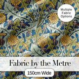 Classic Arts and Crafts Yellow Floral with Green Leaves Seamless Pattern Digital Print Fabric by the Metre UK Sewing Quilting Textile
