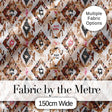 Abstract Boho Tribal Shapes in Neutral Tones Seamless Pattern Digital Print Fabric by the Metre UK Sewing Quilting Textile