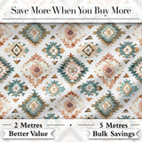 Soft Pastel Aztec Geometric Watercolor Seamless Pattern Digital Print Fabric by the Metre UK Sewing Quilting Textile