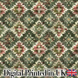 Green and Pink Tribal Aztec Geometric Seamless Pattern Digital Print Fabric by the Metre UK Sewing Quilting Textile