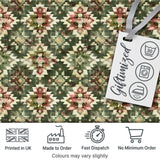 Green and Pink Tribal Aztec Geometric Seamless Pattern Digital Print Fabric by the Metre UK Sewing Quilting Textile