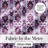 Purple and Lilac Tribal Aztec Geometric Seamless Pattern Digital Print Fabric by the Metre UK Sewing Quilting Textile