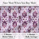 Purple and Lilac Tribal Aztec Geometric Seamless Pattern Digital Print Fabric by the Metre UK Sewing Quilting Textile