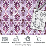 Purple and Lilac Tribal Aztec Geometric Seamless Pattern Digital Print Fabric by the Metre UK Sewing Quilting Textile