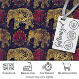 Vintage Elephant and Floral Ethnic Seamless Pattern Digital Print Fabric by the Metre UK Sewing Quilting Textile