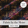 Ornate Gold Elephant and Floral Vintage Seamless Pattern Digital Print Fabric by the Metre UK Sewing Quilting Textile