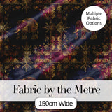 Ornate Gold Elephant and Floral Vintage Seamless Pattern Digital Print Fabric by the Metre UK Sewing Quilting Textile