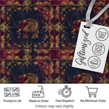 Ornate Gold Elephant and Floral Vintage Seamless Pattern Digital Print Fabric by the Metre UK Sewing Quilting Textile