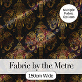 Luxury Gold Elephant with Floral Motif Seamless Pattern Digital Print Fabric by the Metre UK Sewing Quilting Textile