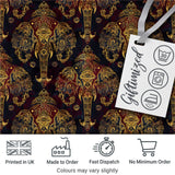 Luxury Gold Elephant with Floral Motif Seamless Pattern Digital Print Fabric by the Metre UK Sewing Quilting Textile