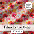 Soft Watercolor Poppy Flowers with Paint Splatter Seamless Pattern Digital Print Fabric by the Metre UK Sewing Quilting Textile