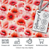 Light Pastel Poppy Flowers Soft Artistic Seamless Pattern Digital Print Fabric by the Metre UK Sewing Quilting Textile