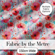 Dreamy Watercolor Poppy Flowers with Dripping Paint Seamless Pattern Digital Print Fabric by the Metre UK Sewing Quilting Textile